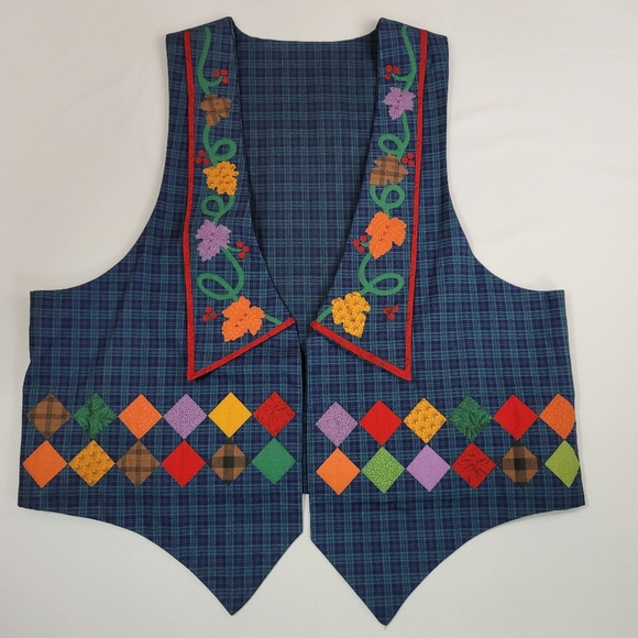 Handmade Fall Harvest Plaid Vest - Picture 12 of 12
